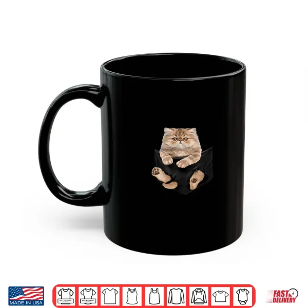 Mug Cat Lovers Gifts Persian In Pocket Funny Kitten Face Shirt