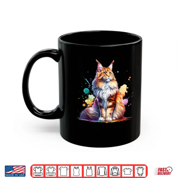Mug Cat Maine Coon Professional Minimalist Modern Graphic Identity Shirt
