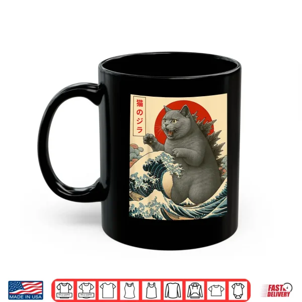 Mug Catzilla Cat British Shorthair Japanese Gifts Men Women Kid Shirt