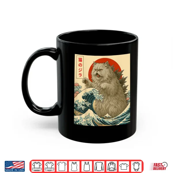 Mug Catzilla Persian Cat Japanese Art Gifts For Men Women Kid Shirt