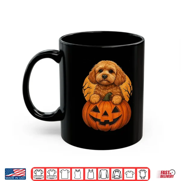Mug Cavapoo Pumpkin Halloween Costume Toddler Kids Men Women Shirt