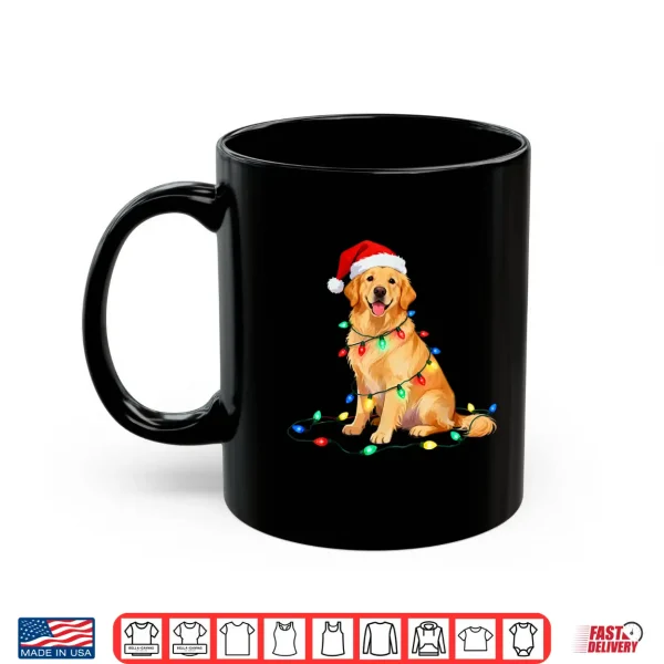 Mug Christmas Golden Retriever Santa Hat Xmas Dog Mom Pet Lover Shirt