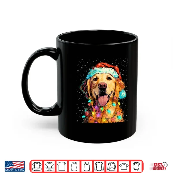 Mug Christmas Light Cute Dog Golden Retriever Shirt