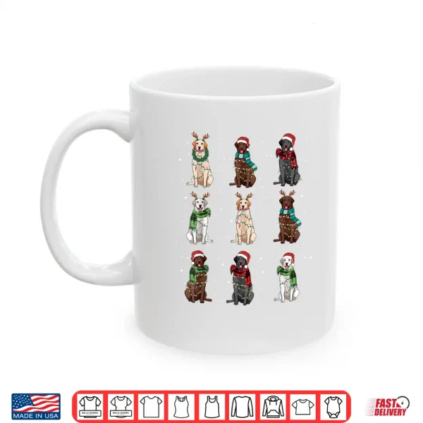 Mug Christmas Lights Labrador Dog Lover Funny Xmas Dogs PJ Gifts Shirt