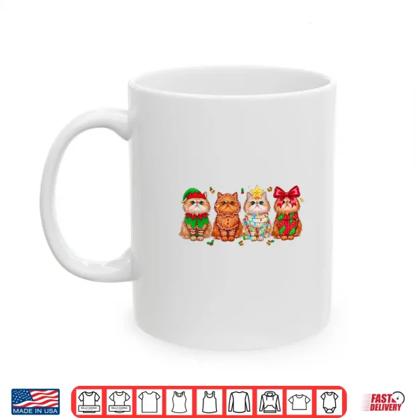 Mug Christmas Persian Cat Holiday Lights Gingerbread Costume Shirt
