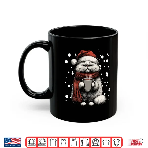 Mug Christmas Persian Cat Santa Hat Coffee Lover Funny Winter Shirt
