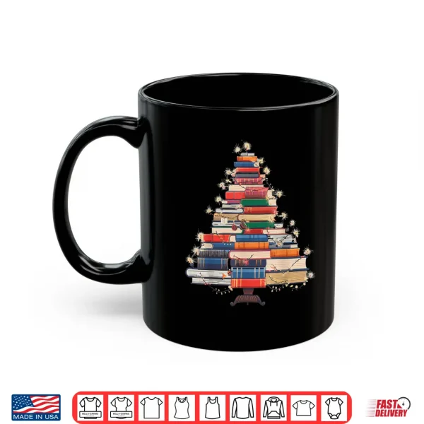 Mug Christmas Tree Book Bookworm Shirt
