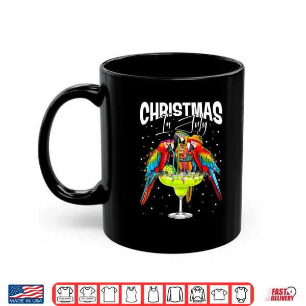 Mug Christmas in July Funny Parrots Drinking Margaritas Summer Shirt