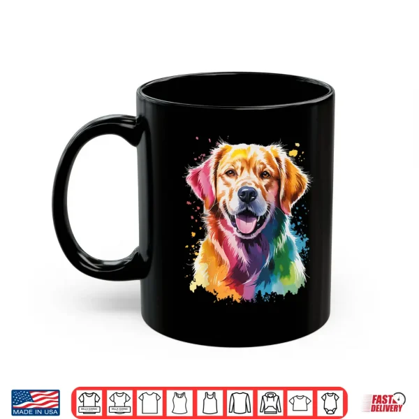 Mug Colorful Golden Retriever Artwork Professional Graphic Shirt