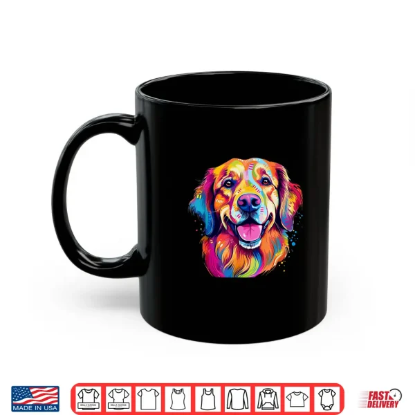 Mug Colorful Golden Retriever with big eyes Portrait Pop Art Shirt