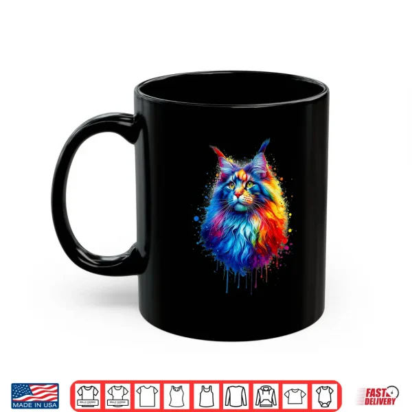 Mug Colorful Splash Art Maine Coon Cat Maine Coons Shirt
