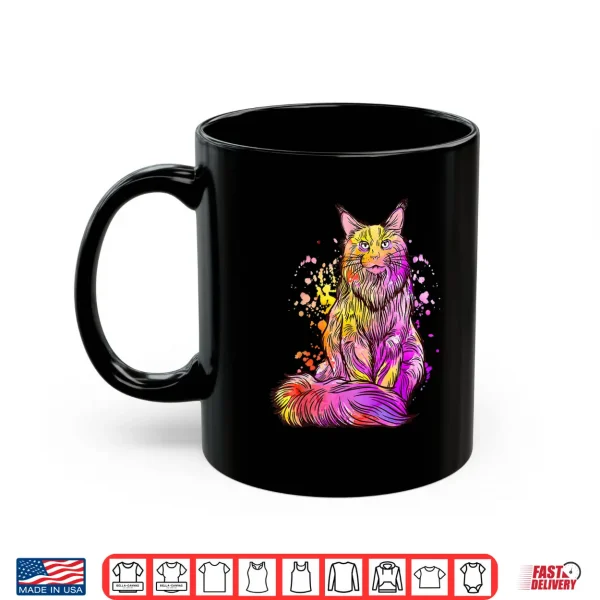 Mug Colorful Splash Maine Coon Cat Gift Shirt