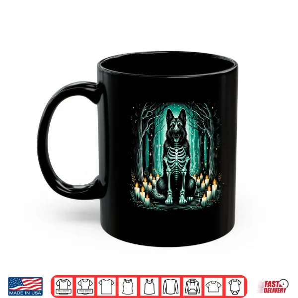 Mug Cool German Shepherd Skeleton Halloween Dog Mom Dad Shirt