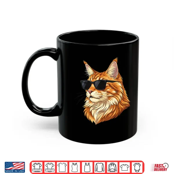 Mug Cool Maine Coon Cat Wearing Sunglasses Funny Cats Lover Shirt