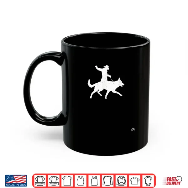 Mug Cowboy Riding A German Shepherd Distressed Dog Shirt