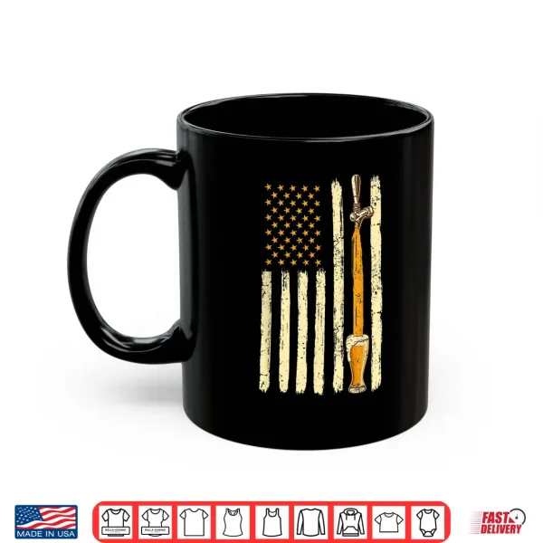 Mug Craft Beer Tap Distressed American Flag Patriotic Alcohol Shirt