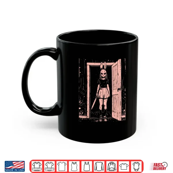 Mug Creepy Girl Bunny Mask Slasher Pastel Goth Anime Horror Shirt