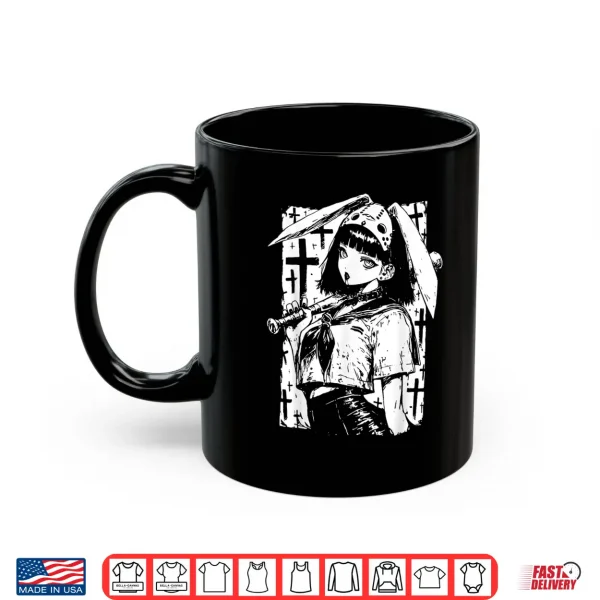 Mug Creepy Horror Bunny Girl Anime Manga Alt Kawaii Harajuku Shirt