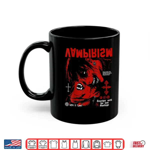 Mug Creepy Manga Horror Anime Alt Gothic Emo Y2K Occult Vampire Shirt