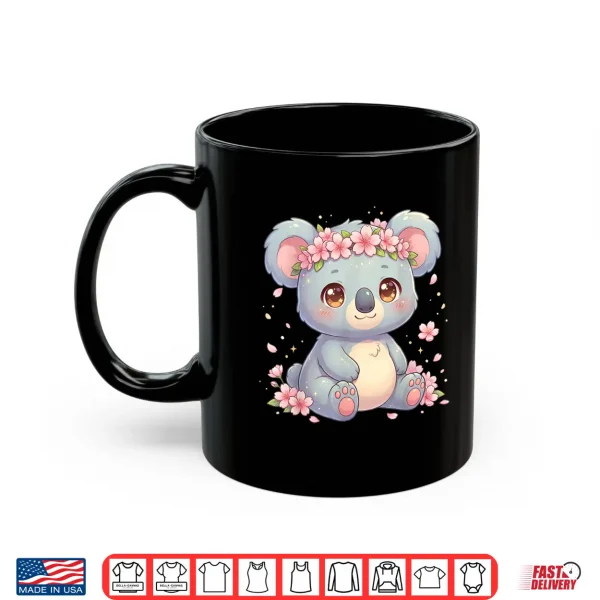 Mug Cute Anime Koala with Cherry Blossoms Flower Kids Girls Boys Shirt 2