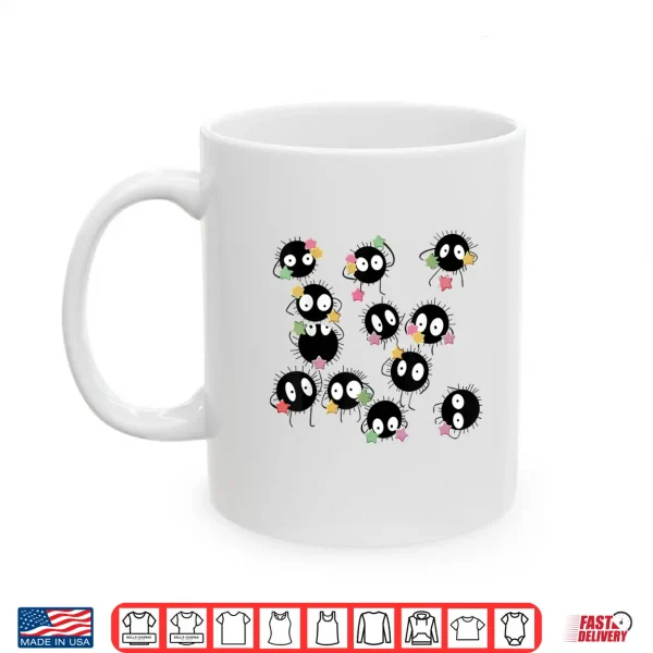 Mug Cute Anime Soot Man Ball with Colourful Sugar Stars Shirt