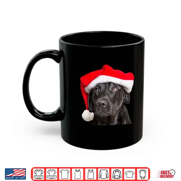 Mug Cute Black Lab Santa Hat Christmas Dog Labrador Retriever Shirt