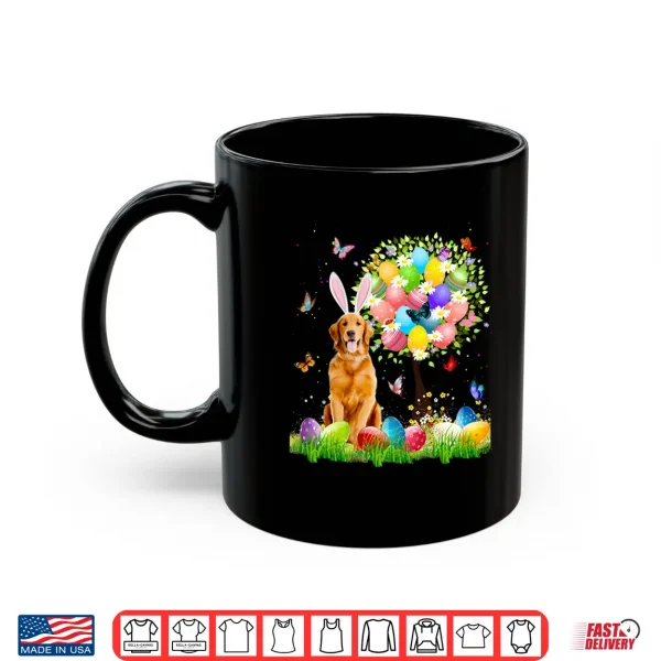 Mug Cute Bunny Golden Retriever Easter Eggs Tree Easter Shirt