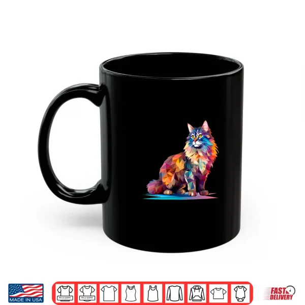 Mug Cute Colorful Geometric Maine Coon Cat Shirt