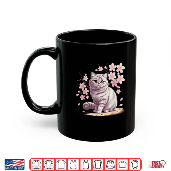 Mug Cute Exotic Shorthair Cat With Cherry Blossoms Cat Shirt