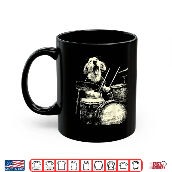 Mug Cute Golden Retriever Playing Drums Music Dog Drummer Shirt
