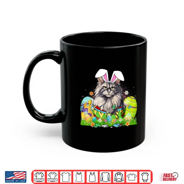 Mug Cute Maine Coon Cat Bunny Ears In Easter Egg Easter Day Shirt