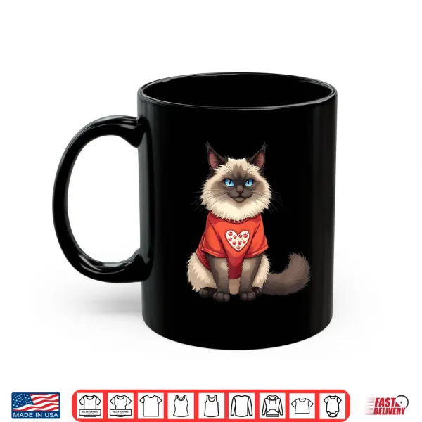 Mug Cute Ragdoll Cat Heart Paw for A Cat Owner Shirt
