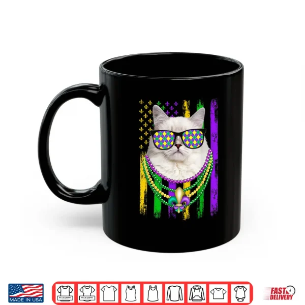 Mug Cute Ragdoll Cat Lover American Flag Mardi Gras Shirt