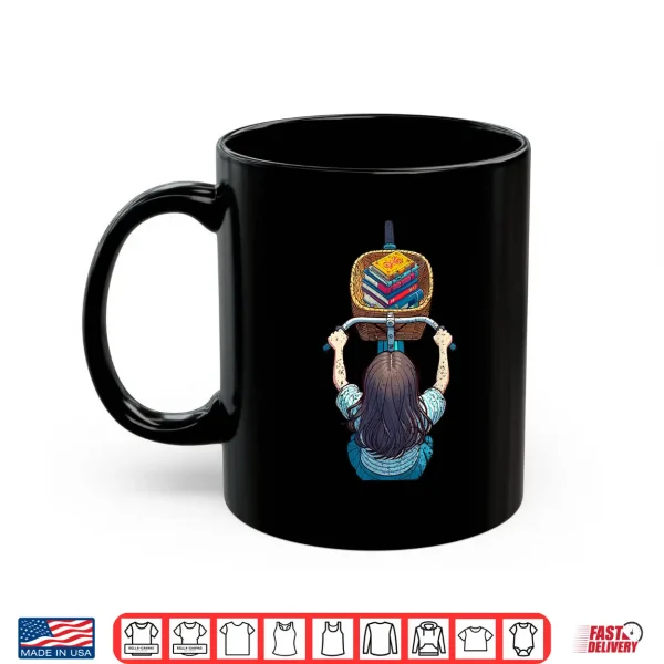 Mug Cyclist Girl Book Lover Cycling Reader Bookworm Bibliophile Shirt