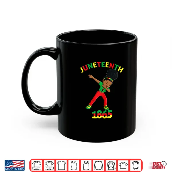Mug Dabbing Black Princess Juneteenth 1865 Brown Skin Girls Kids Shirt