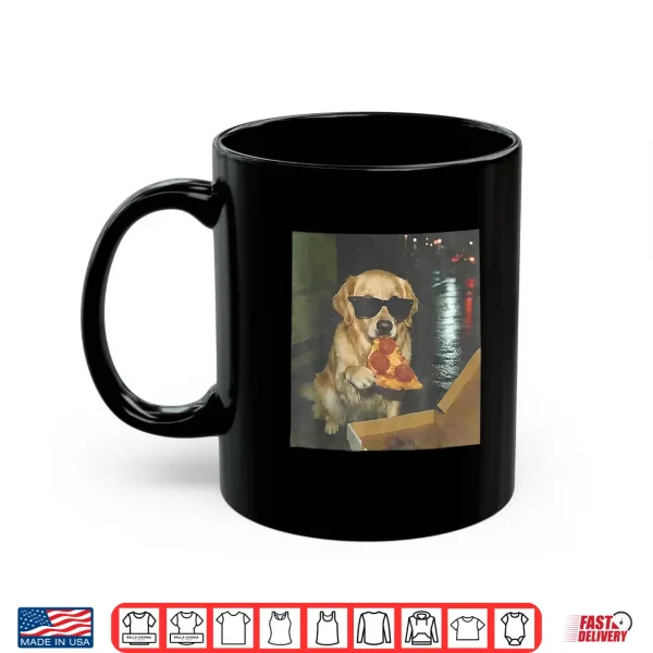 Mug Dog Eating Pizza Golden Retriever Meme Shirt