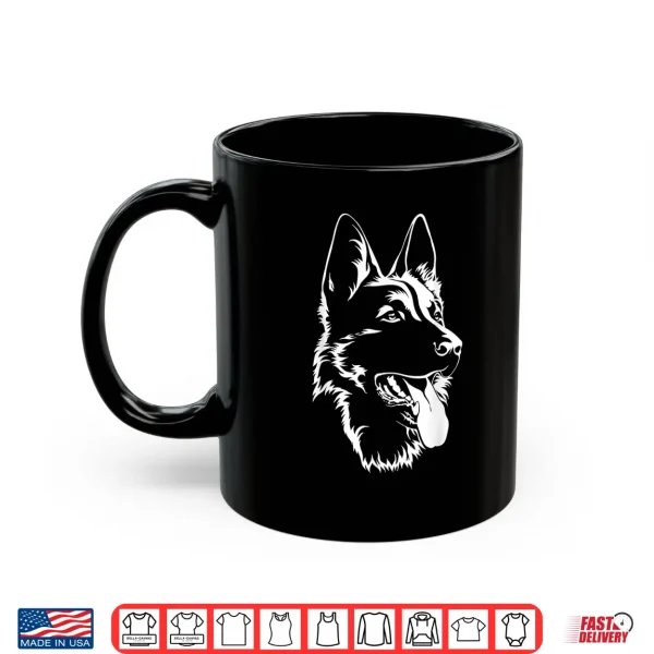 Mug Dog Silhouette Sitting German Shepherd Shirt