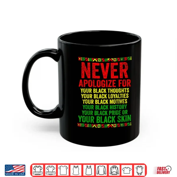 Mug Dont Apologize For Your Blackness Juneteenth Black History Shirt