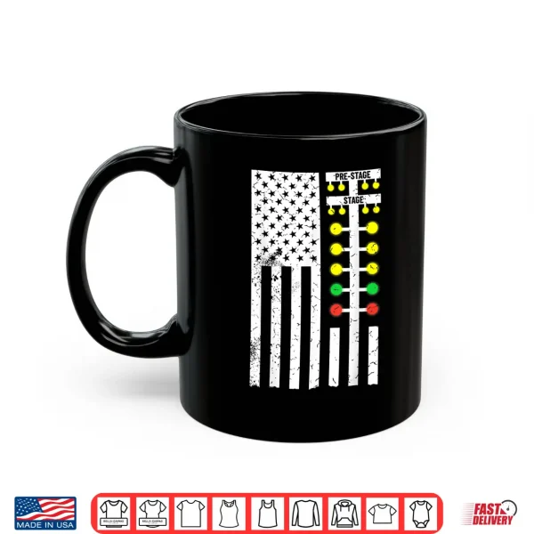 Mug Drag Racing Flag American Drag Racer Drag Strip Tree Light Shirt