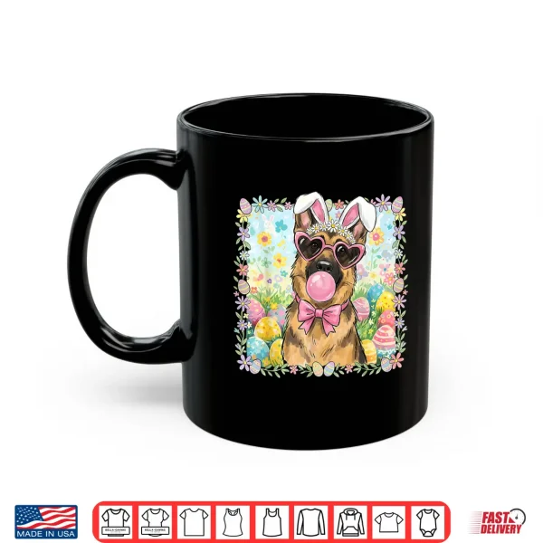 Mug Easter Dog Bunny Ears Funny German Shepherd Easter Bunny Dog Shirt