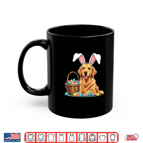 Mug Easter Golden Retriever dog with Bunny Rabbit Ears Shirt