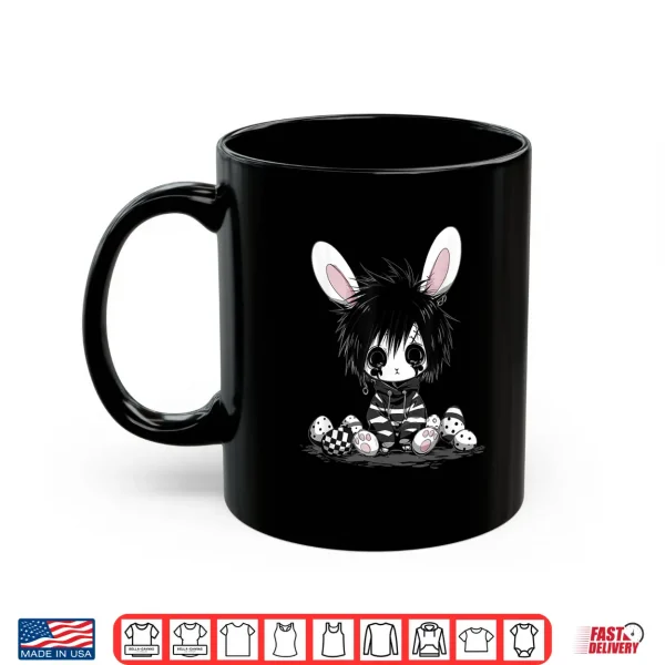 Mug Emo Goth Black Easter Bunny K Pop Boy Girl Teen Grunge Punk Shirt