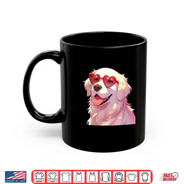 Mug English Cream Golden Retriever Mom Gifts Heart Glasses Love Shirt