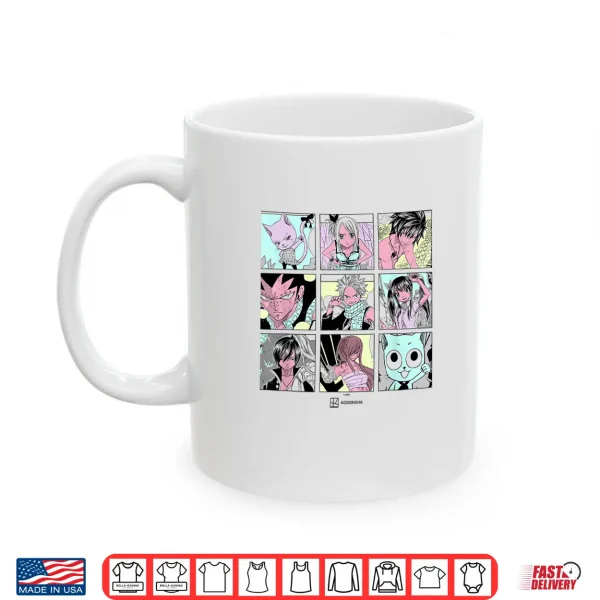 Mug Fairy Tail Main Characters Box Up Retro Manga Panels Shirt