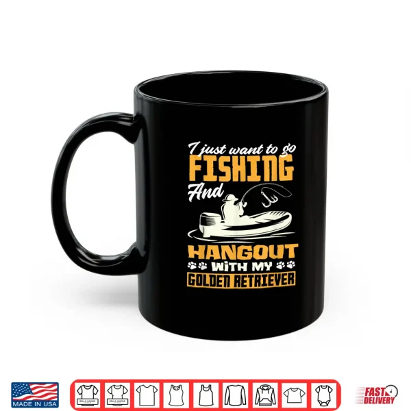 Mug Fishing Golden Retriever Fisherman Dog Lover Dad Father Shirt