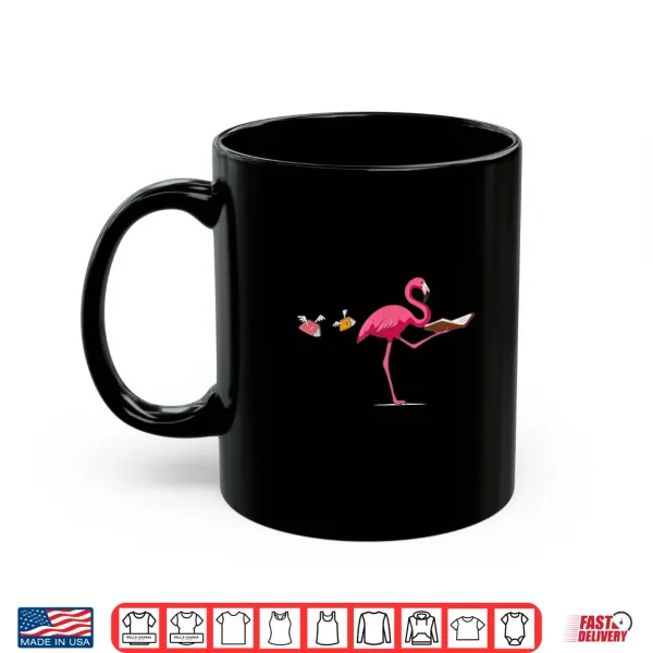 Mug Flamingo With Books I Teacher Student Librarian Bookworm Shirt