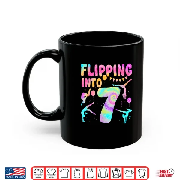 Mug Flipping Into 7 Years Old Birthday Girl Gymnast 7th Shirt
