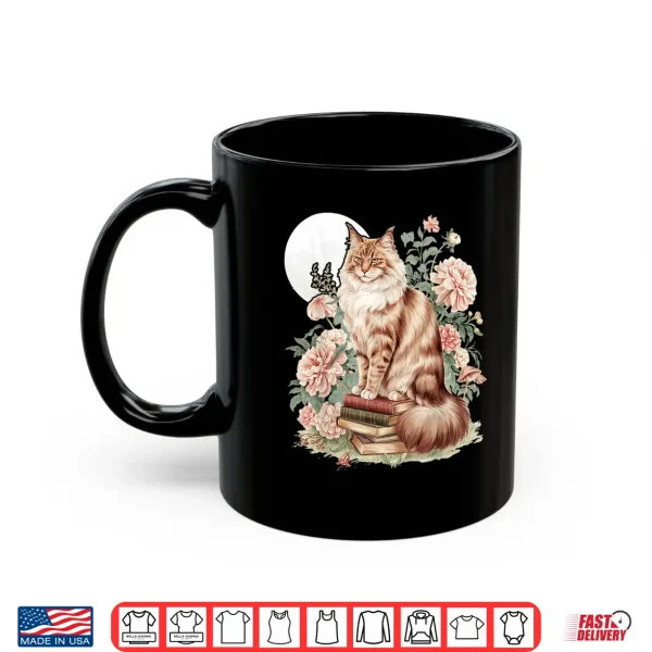 Mug Floral Cottagecore Maine Coon Cat Lover Shirt