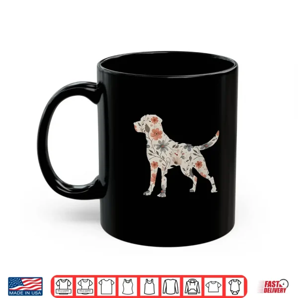 Mug Floral Labrador Retriever Silhouette Vintage Labrador Boho Shirt