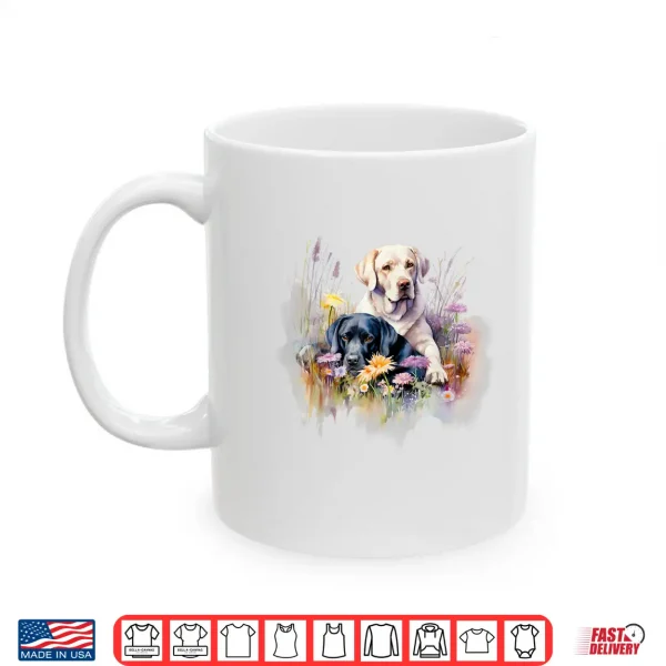 Mug Floral Wildflower Dog Labrador Retriever Shirt